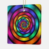Runde und psychedelische Fraktal Kunst Keramikornament (Links)