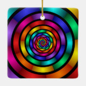 Runde und psychedelische Fraktal Kunst Keramikornament (Rückseite)