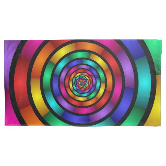 Runde und psychedelische Fraktal Kunst Kissenbezug (Vorderseite)