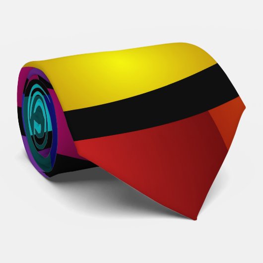 Runde und psychedelische Fraktal Kunst Krawatte (Gerollt)