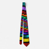 Runde und psychedelische Fraktal Kunst Krawatte (Rückseite)