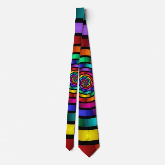 Runde und psychedelische Fraktal Kunst Krawatte (Rückseite)
