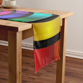 Runde und psychedelische Fraktal Kunst Kurzer Tischläufer