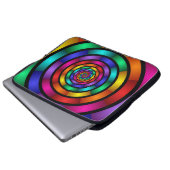 Runde und psychedelische Fraktal Kunst Laptopschutzhülle (Vorne Knopf)