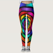 Runde und psychedelische Fraktal Kunst Leggings (Vorderseite)