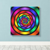 Runde und psychedelische Fraktal Kunst Leinwanddruck (Insitu (Holzboden))