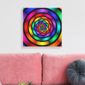 Runde und psychedelische Fraktal Kunst Leinwanddruck (Insitu (Wohnzimmer))