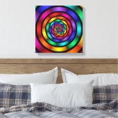 Runde und psychedelische Fraktal Kunst Leinwanddruck (Insitu (Schlafzimmer))