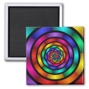 Runde und psychedelische Fraktal Kunst Magnet