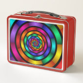 Runde und psychedelische Fraktal Kunst Metall Brotdose (Vorderseite)