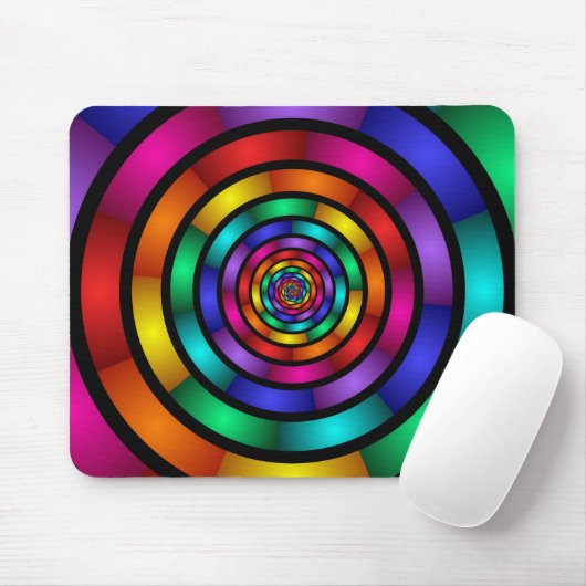 Runde und psychedelische Fraktal Kunst Mousepad (Mit Mouse)
