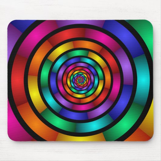 Runde und psychedelische Fraktal Kunst Mousepad (Vorne)