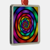 Runde und psychedelische Fraktal Kunst Ornament Aus Metall (Rechts)