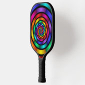 Runde und psychedelische Fraktal Kunst Pickleball Schläger (Links)