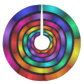 Runde und psychedelische Fraktal Kunst Polyester Weihnachtsbaumdecke (Vorderseite)