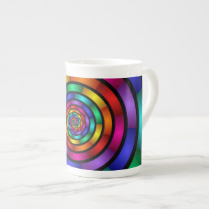 Runde und psychedelische Fraktal Kunst Porzellantasse