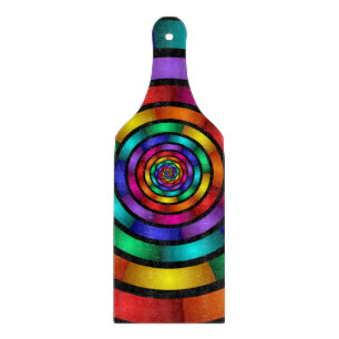 Runde und psychedelische Fraktal Kunst Schneidebrett