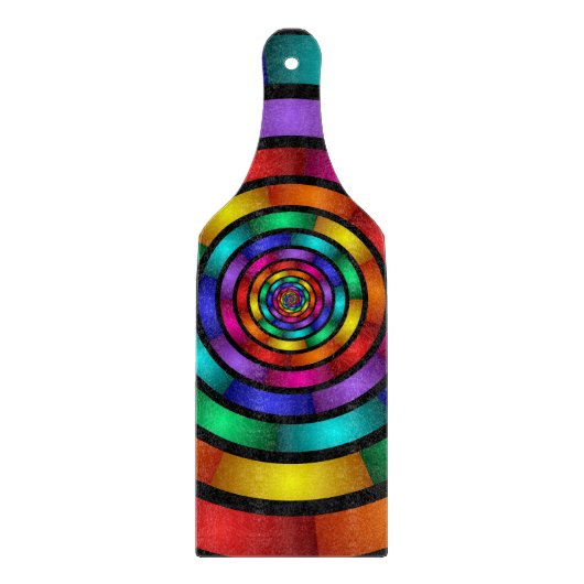 Runde und psychedelische Fraktal Kunst Schneidebrett (Vorderseite)