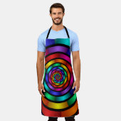 Runde und psychedelische Fraktal Kunst Schürze (Getragen)
