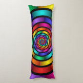 Runde und psychedelische Fraktal Kunst Seitenschläferkissen (Rückseite (Vertikal))