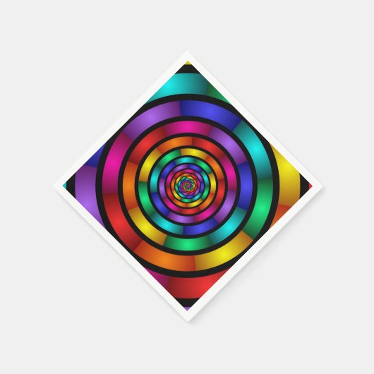 Runde und psychedelische Fraktal Kunst Serviette (Ecke)