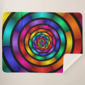 Runde und psychedelische Fraktal Kunst Sherpadecke (Vorderseite (Horizontal))