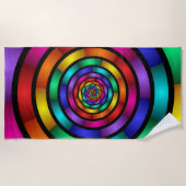 Runde und psychedelische Fraktal Kunst Strandtuch (Vorderseite)