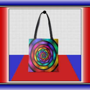 Runde und psychedelische Fraktal Kunst Tasche