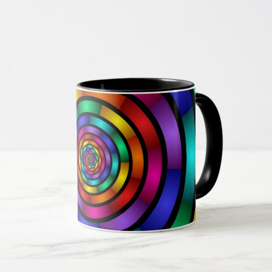 Runde und psychedelische Fraktal Kunst Tasse (VorderseiteRechts)