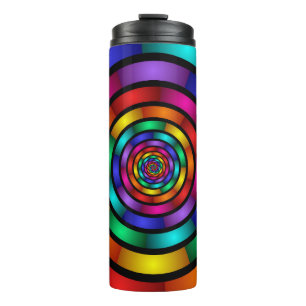 Runde und psychedelische Fraktal Kunst Thermosbecher