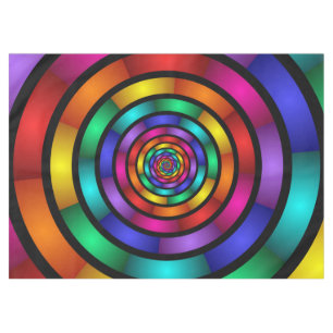 Runde und psychedelische Fraktal Kunst Tischdecke