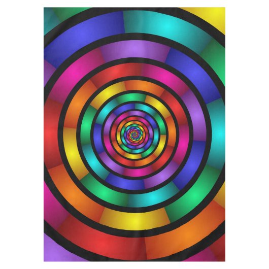 Runde und psychedelische Fraktal Kunst Tischdecke (Vorderseite)