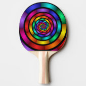 Runde und psychedelische Fraktal Kunst Tischtennis Schläger (Rückseite)