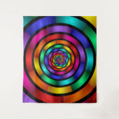 Runde und psychedelische Fraktal Kunst Wandteppich (Vorderseite)