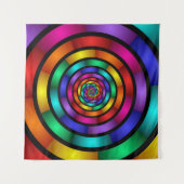 Runde und psychedelische Fraktal Kunst Wandteppich (Vorderseite (Horizontal))