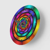 Runde und psychedelische Fraktal Kunst Wanduhr (Winkel)