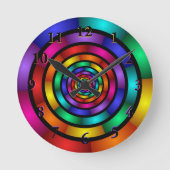Runde und psychedelische Fraktal Kunst Wanduhr (Vorderseite)