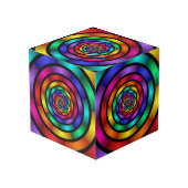 Runde und psychedelische Fraktal Kunst Würfel (Rückseite Schrägansicht)