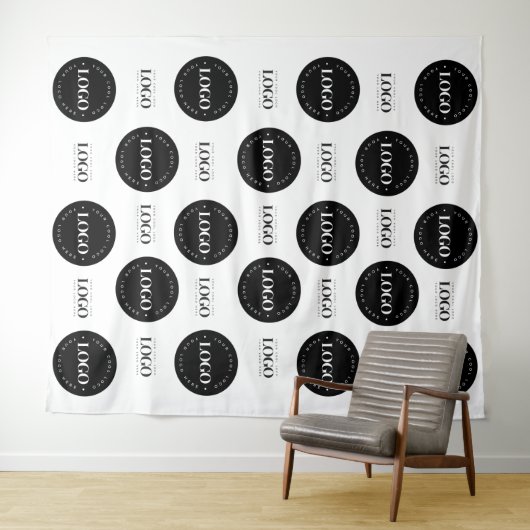 Runde und rechteckige Logokombination Schritt und  Wandteppich (Beispiel (Horizontal))