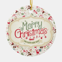 Runde Verzierung der frohen Weihnacht-2017