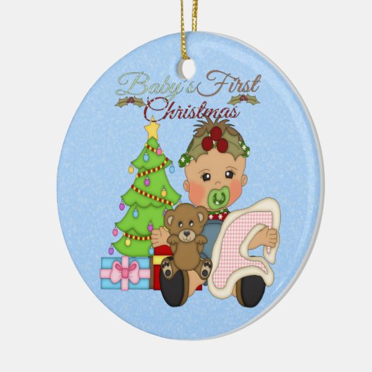 Runde Verzierung des Babys 1. Weihnachts Keramik Ornament (Links)