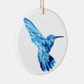 Runde Verzierung des blauen Kolibris Keramik Ornament (Rechts)