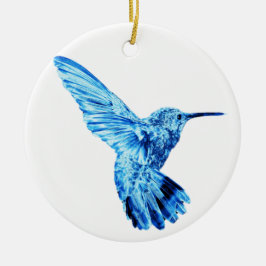 Runde Verzierung des blauen Kolibris Keramik Ornament