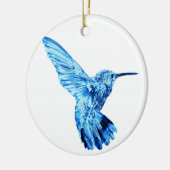 Runde Verzierung des blauen Kolibris Keramik Ornament (Links)