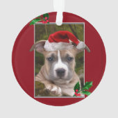 Runde Verzierung WeihnachtenPitbull Welpen Ornament (Rückseite)