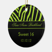 Runde VerzierungLimoner schwarzer Zebra-Bonbon 16 Keramikornament (Links)