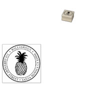 Runde Vintage Ananas-Rücksendeadresse Gummistempel (Stempel)