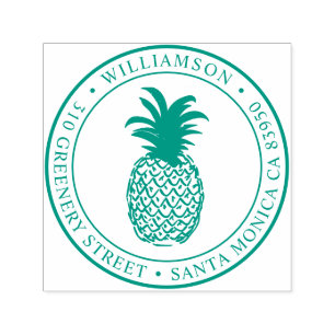 Runde Vintage Ananas-Rücksendeadresse Permastempel