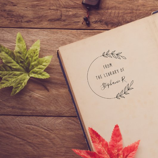 Runde Vintage Bücher für benutzerdefinierte Biblio Gummistempel