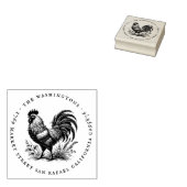 Runde Vintage Rooster-Rücksendeadresse Gummistempel (Stempel)